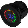 Sea-Dog Rainbow Display Digital Voltmeter - Injection Molded Nylon - 5V-15VDC