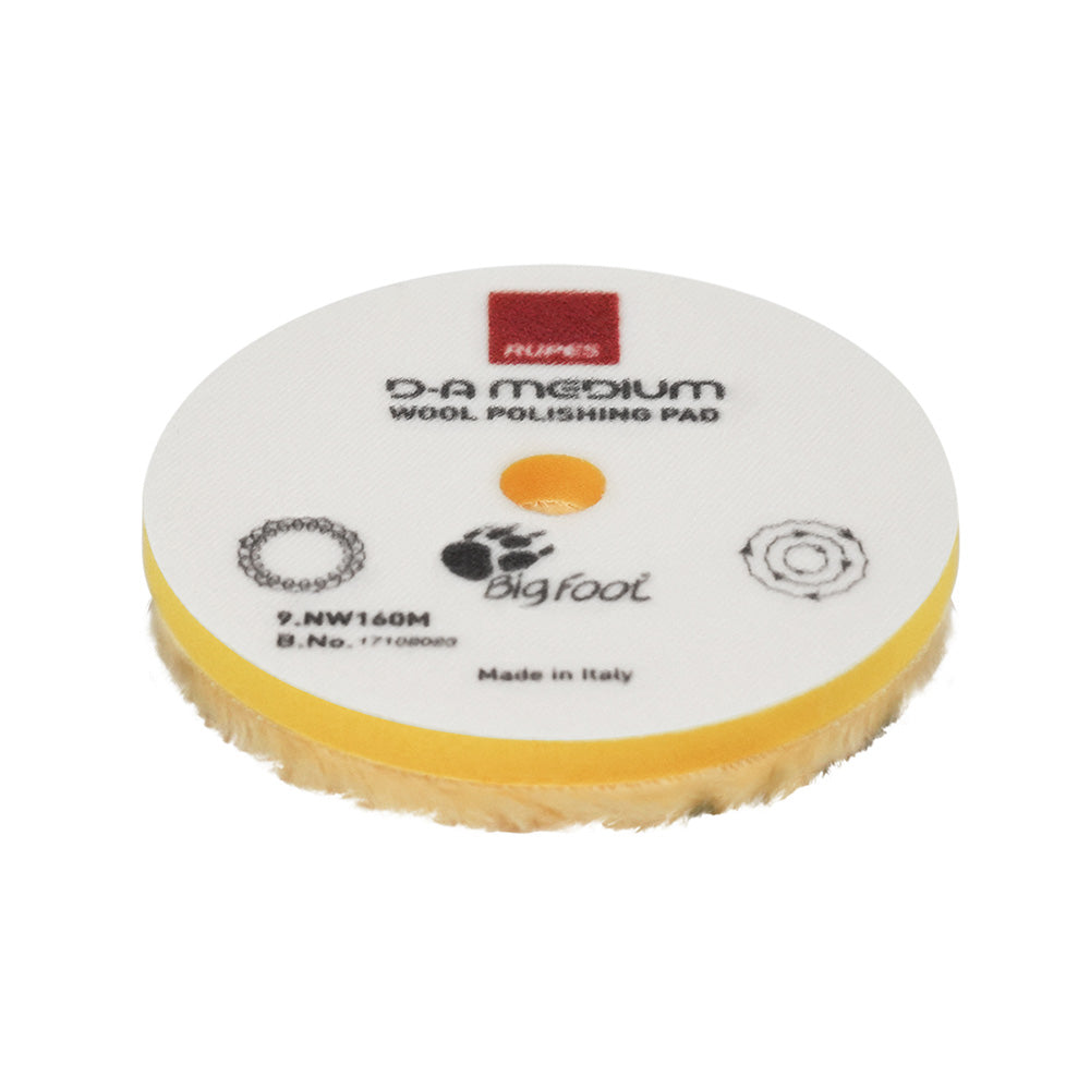 RUPES D-A Medium Wool Polishing Pad 160mm - Yellow