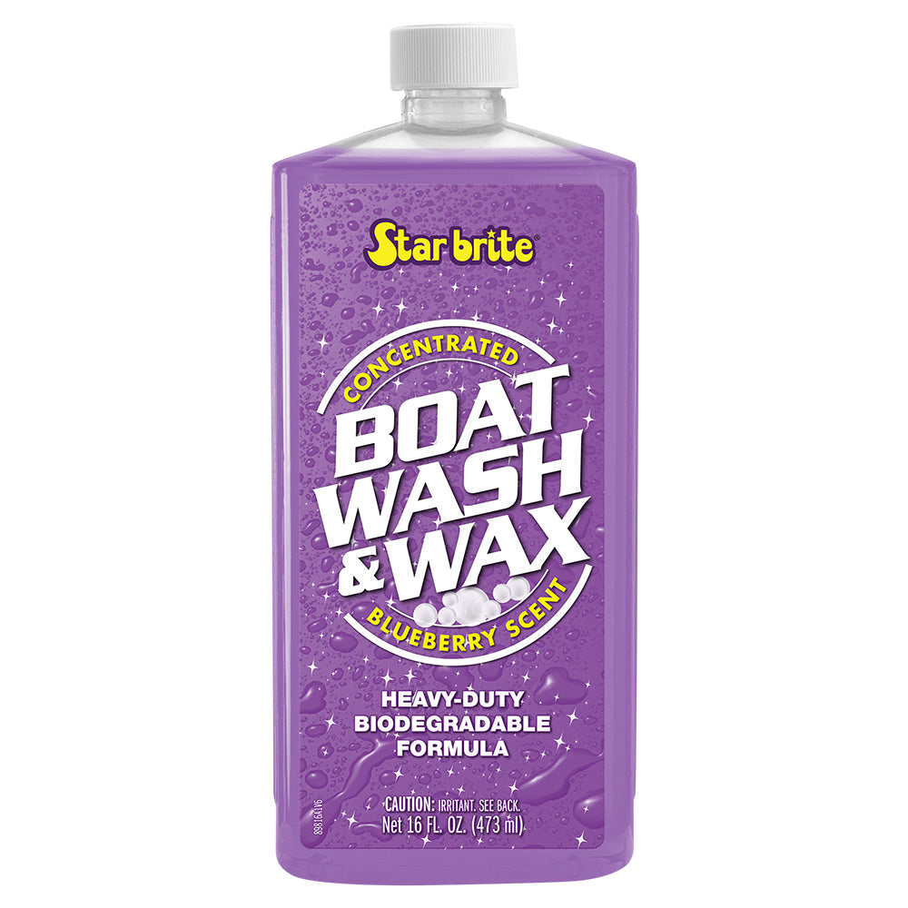 Star brite Boat Wash & Wax - Heavy Duty Concentrate - Blueberry Scent - 16 oz
