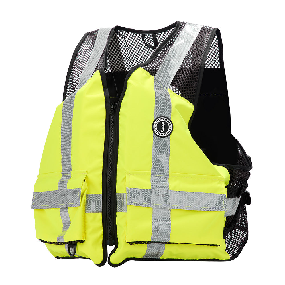 Mustang Industrial Mesh Vest - Hi-Vis Fluorescent Yellow Green - XXL/3XXL