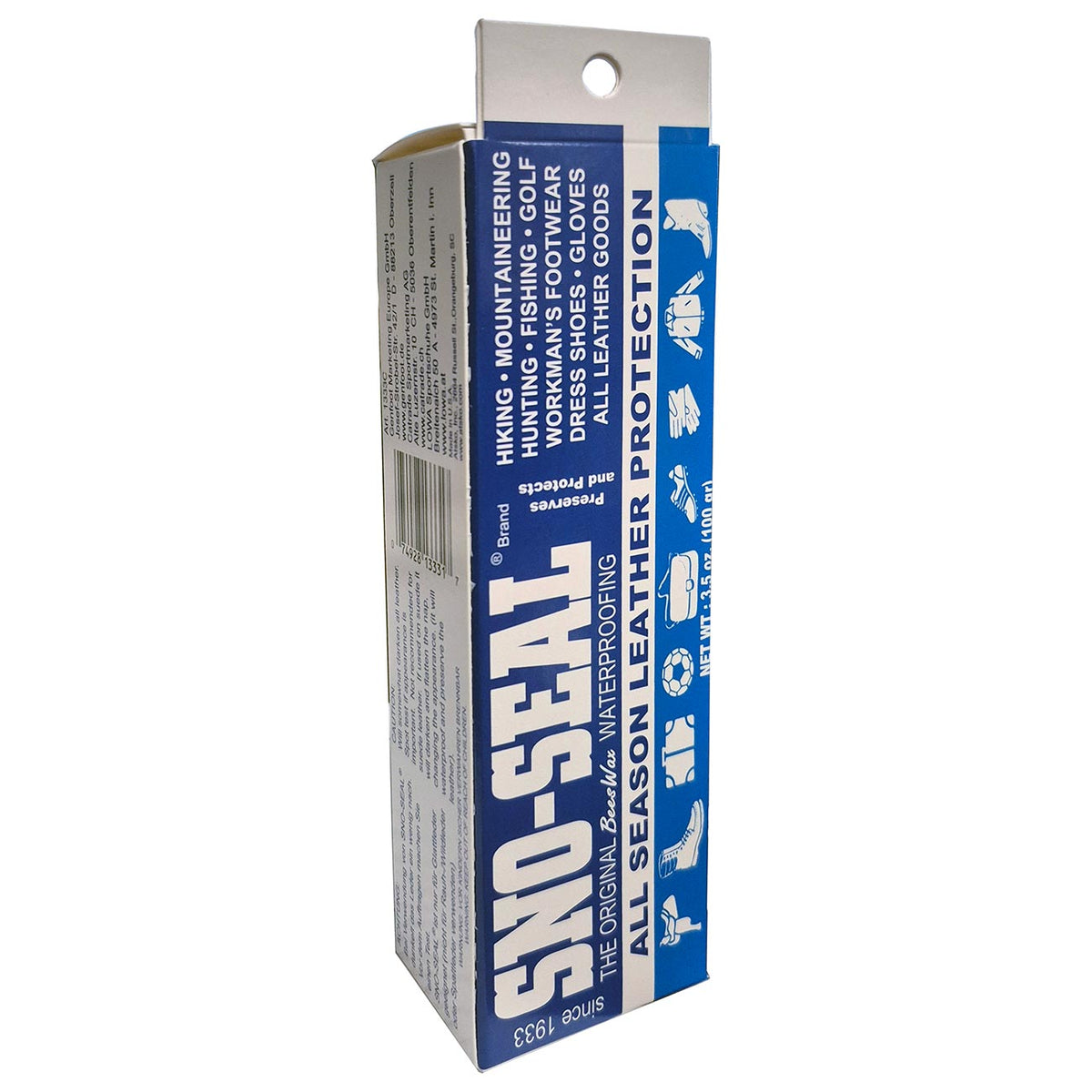 Atsko Sno-Seal Original Beeswax Waterproofing Seasonal Leather Protection (3.5 oz Tube) in carton