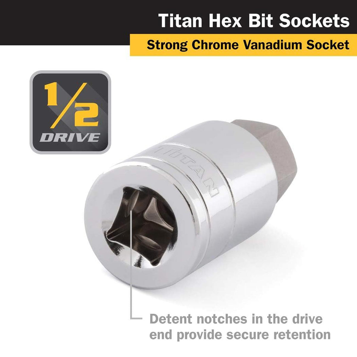 Titan 17mm Hex Bit Socket with 1/2" Drive