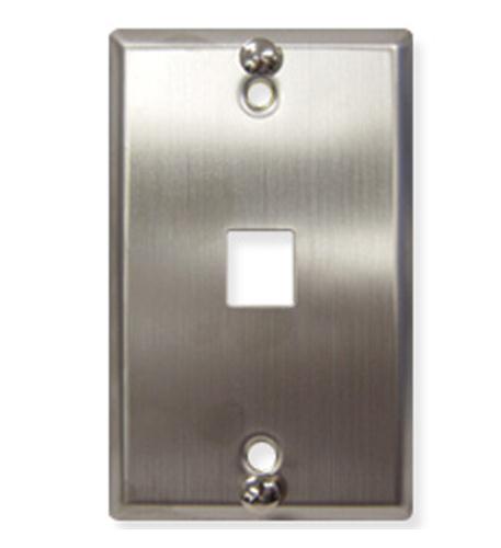 WALL PLATE, PHONE, FLUSH, 1-PORT, SS