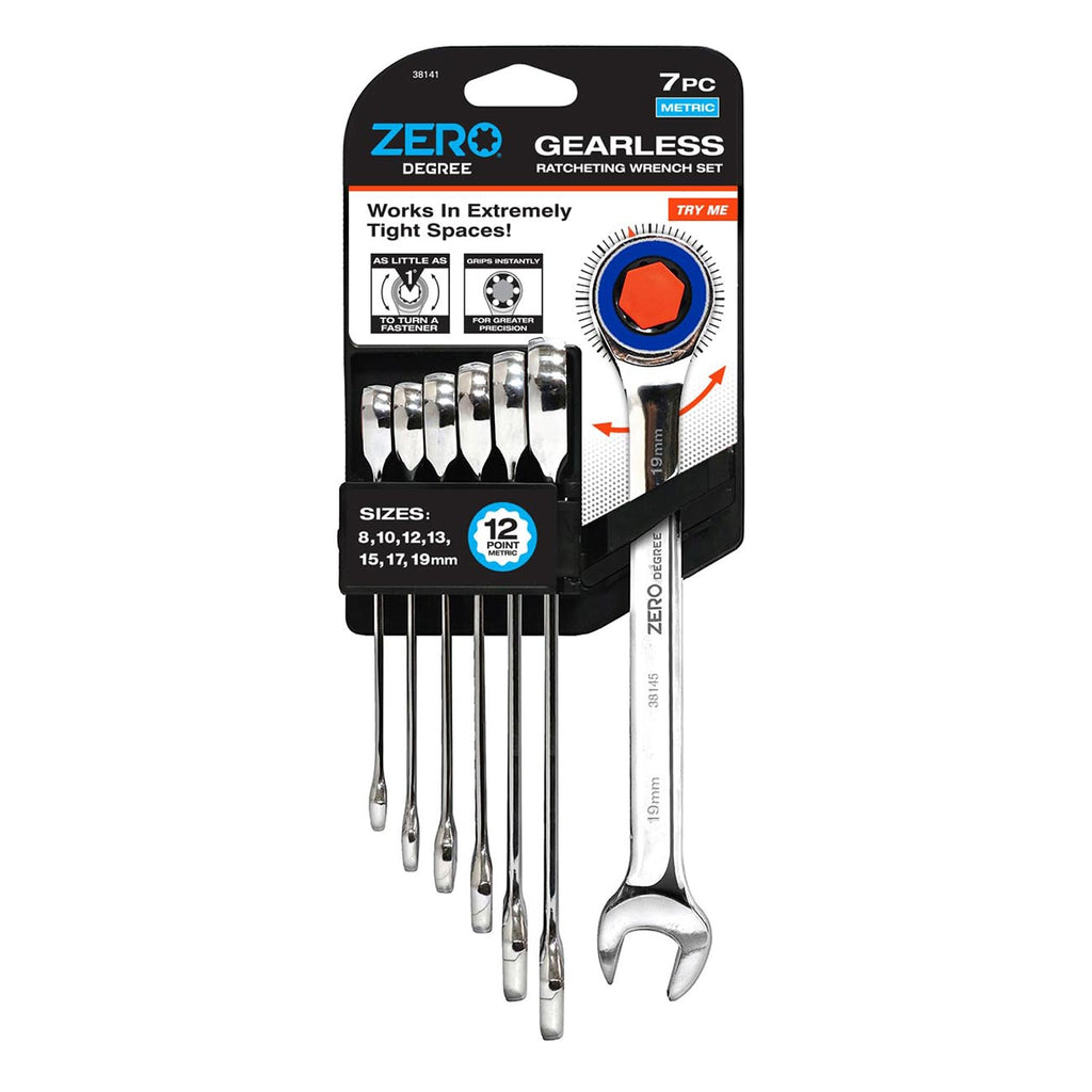 Zero Degree Metric Ultra-Precise Gearless Ratchet Wrench Set (7-Piece)