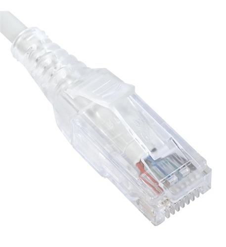 PATCH CORD, CAT 6 SLIM CLEAR SR 1FT WH