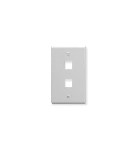 FACEPLATE, OVERSIZED, 2-PORT, WHITE