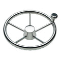 Schmitt Marine 170 Finger Grip Destroyer 5-Spoke 15.5" Stainless Steel Cap 3/4" Tapered Shaft w/Knob