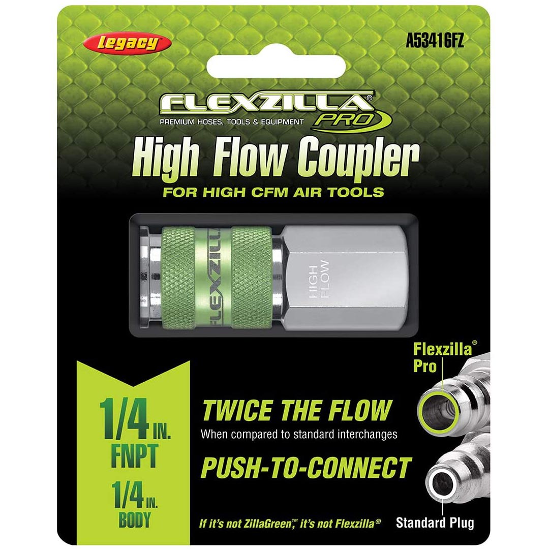 Flexzilla Pro High Flow Coupler 1/4" FNPT 1/4" Body