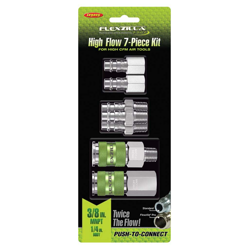 Flexzilla Pro High Flow Coupler & Plug Kit 3/8" NPT (7-Piece)