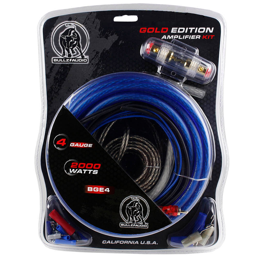 Bullz Audio 4 Gauge Amplifier Wiring Kit - 2000 Watts