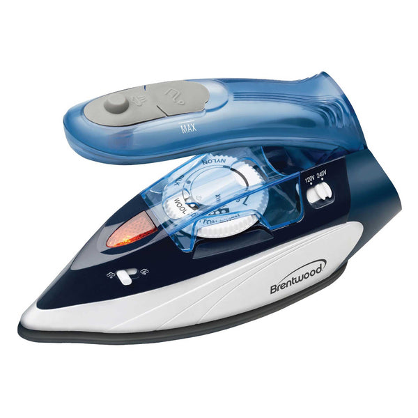 BRENTWOOD(R) 1100W TRAVEL STM IRON BLU