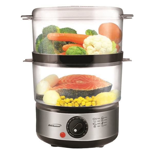 BRENTWOOD(R) 2 TIER FOOD STMR BLK