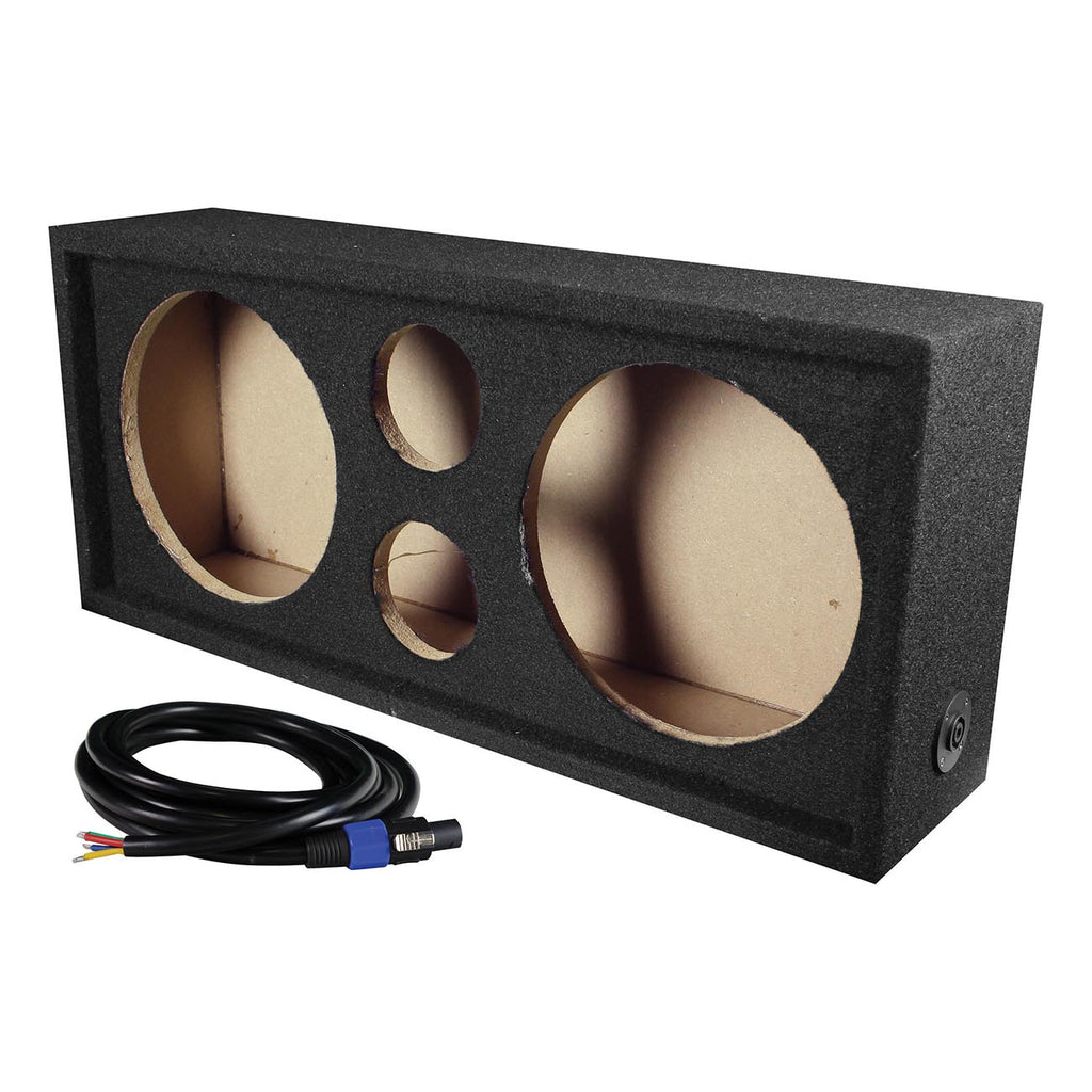 Qpower Full Range Empty Box Holds 2 - 8" & 2 - Super Tweeter w/ Speakon connection with cable