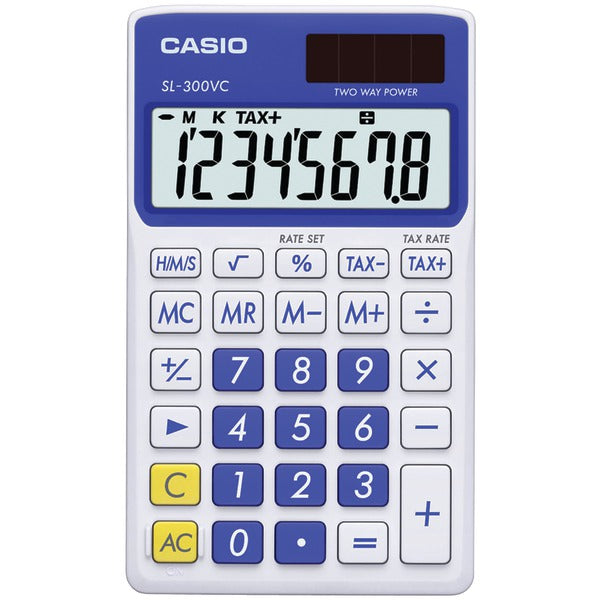 CASIO(R) BLUE SOLAR WALLET CALC