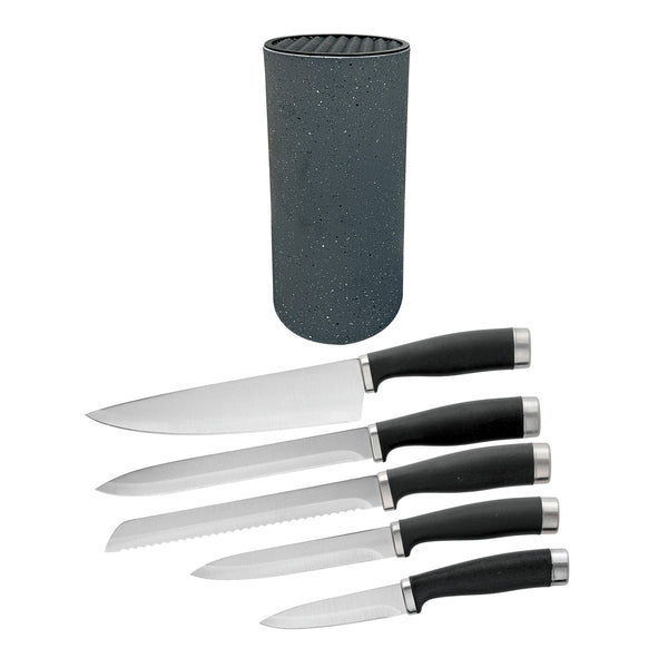 EUROHOME 6PC SS KNIFE SET W/HOLDR
