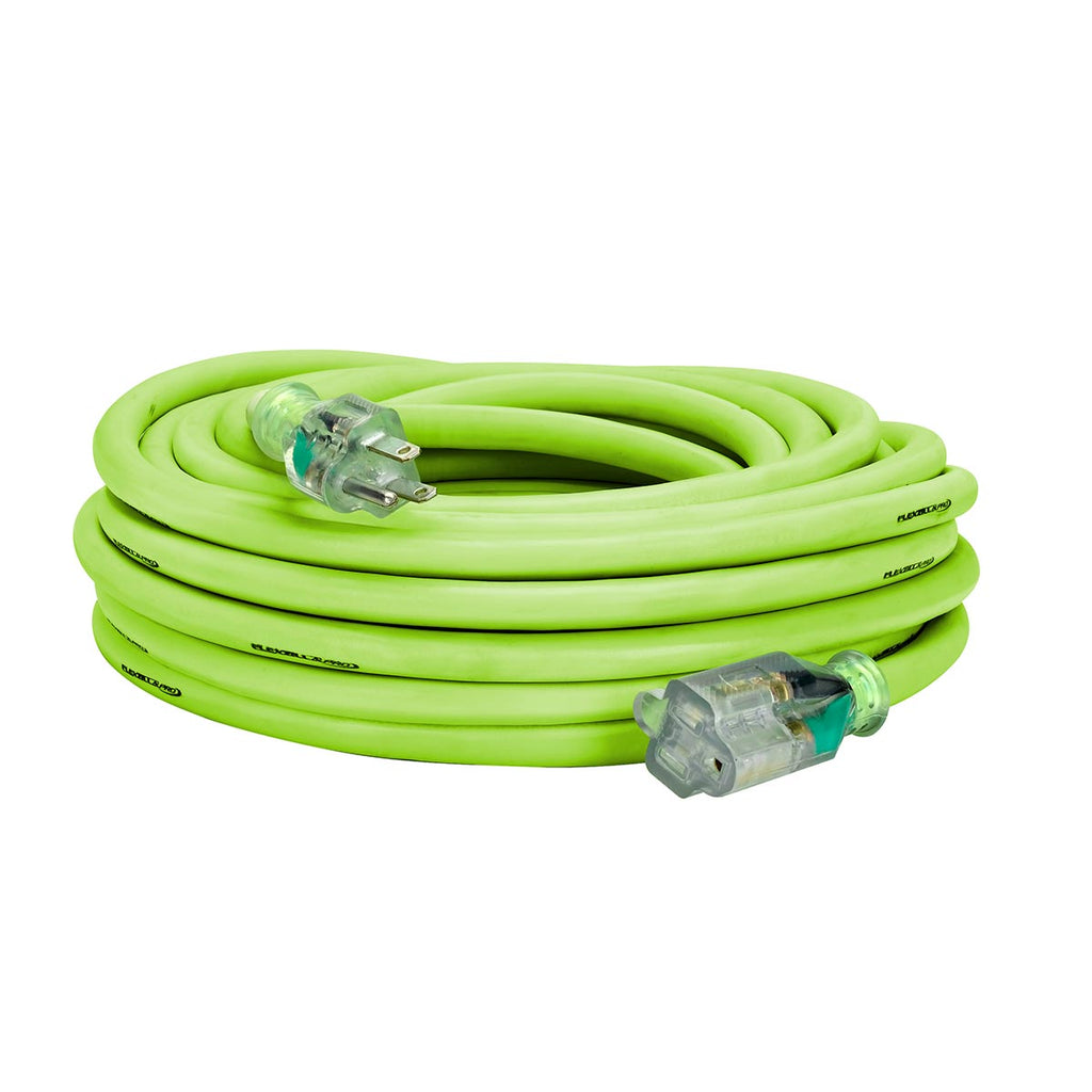 Flexzilla® Pro Extension Cord 10/3 AWG SJTW 50' Outdoor Lighted Plug ZillaGreen™