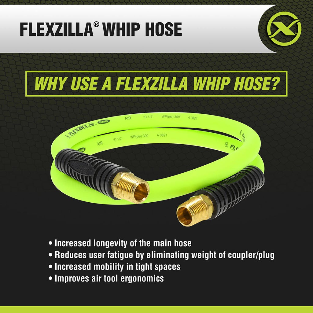 Flexzilla® Whip Hose with Swivel 1/2" x 4'