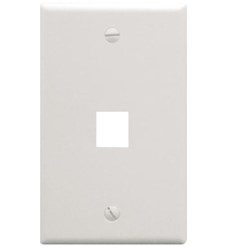 FACEPLATE, FLAT, 1-GANG, 1-PORT, WHITE
