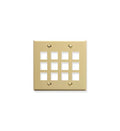 FACEPLATE, FLAT, 2-GANG, 12-PORT, IVORY