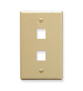 FACEPLATE, FLAT, 1-GANG, 2-PORT, IVORY