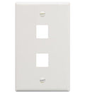 FACEPLATE, FLAT, 1-GANG, 2-PORT, WHITE