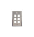 FACEPLATE, STAINLESS STEEL,1-GANG,6-PORT