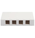 SURFACE MOUNT BOX, 4 PORT, WHITE