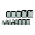 Williams 3/8" Drive Shallow SAE Socket Set on Clip Rail 12-Point (13 Piece)