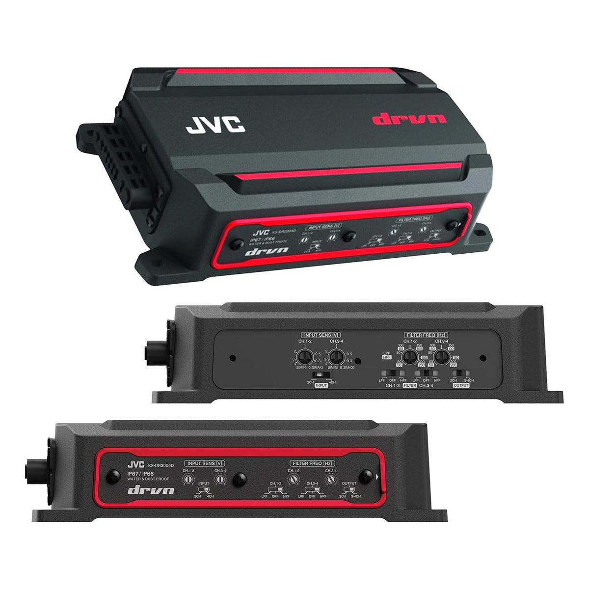 JVC Compact Marine/Powersport 4 Channel Amplifier 600W Max