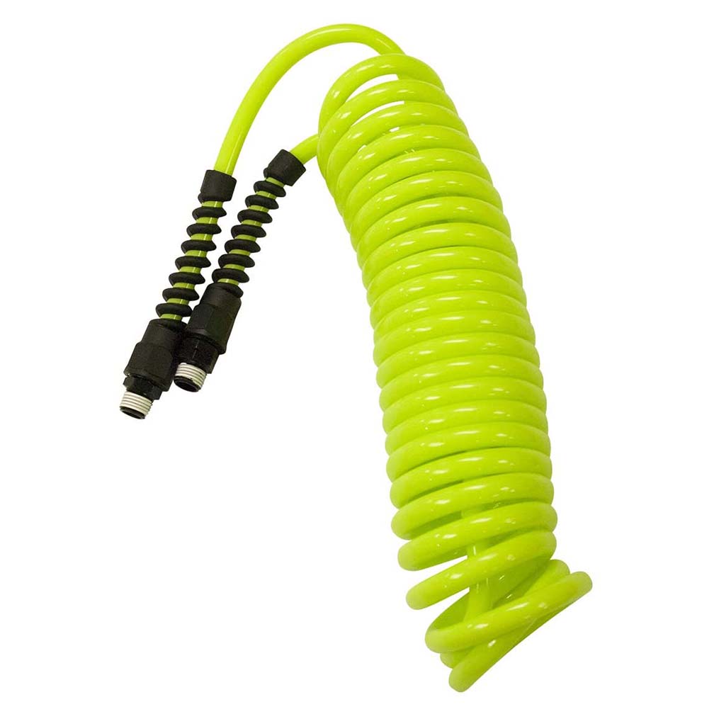 Flexzilla Polyurethane Recoil Hose 1/4in x 20ft w/ 1/4in MNPT Fittings