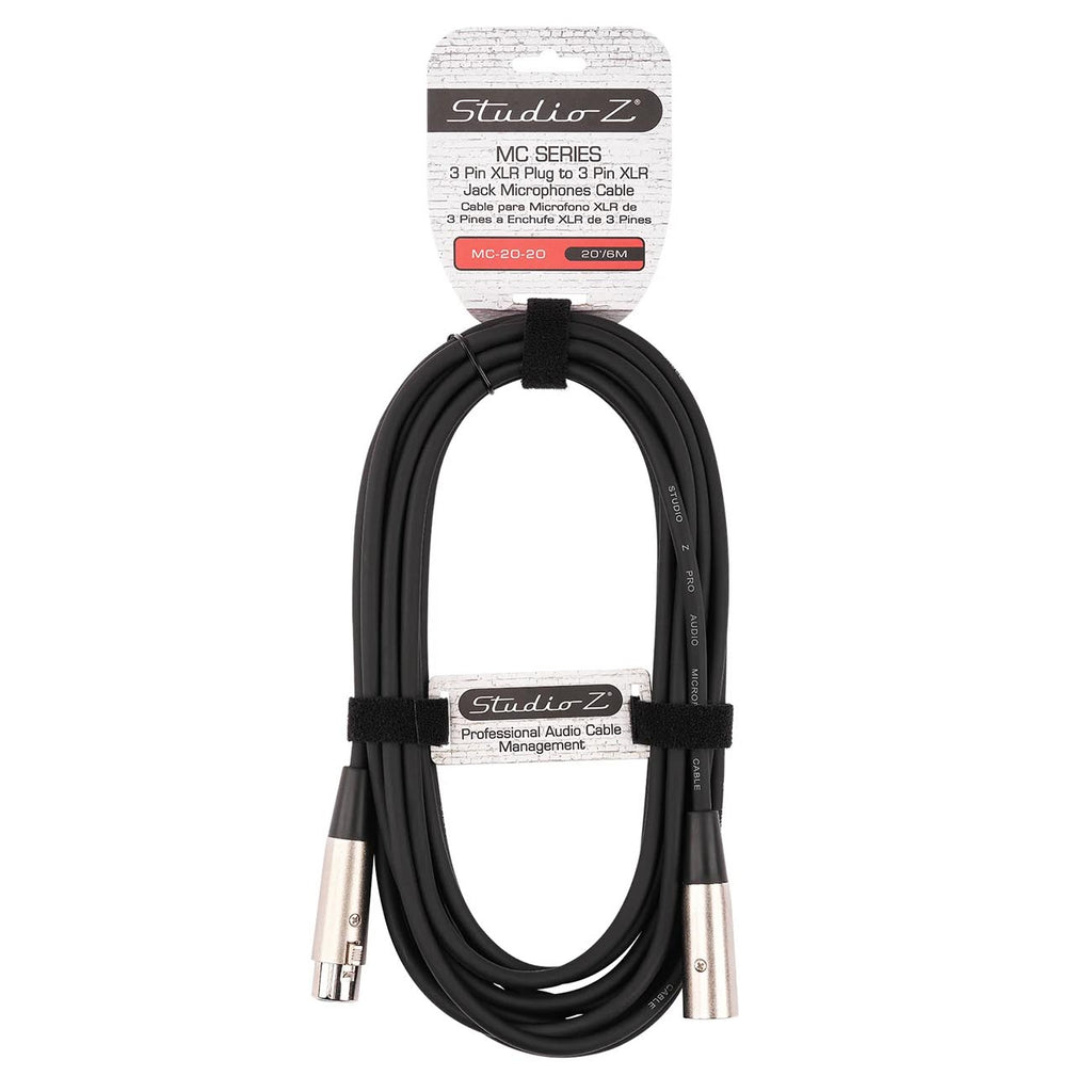 Studio Z 3-pin Male-to-Female XLR Microphone Cable (20 Feet)