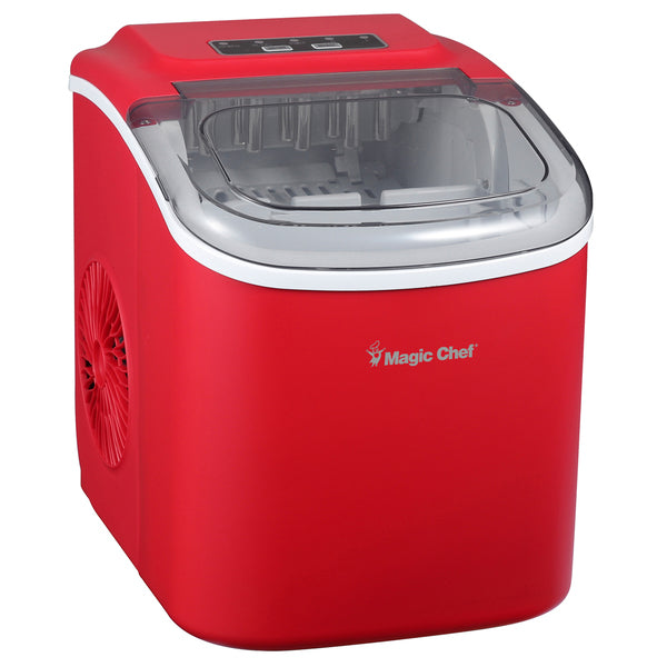 MAGIC CHEF(R) 27LB PRT CNTR ICE MKR RED