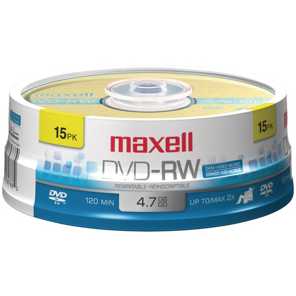 MAXELL(R) 4.7GB DVD-RW 15CT SPINDLE