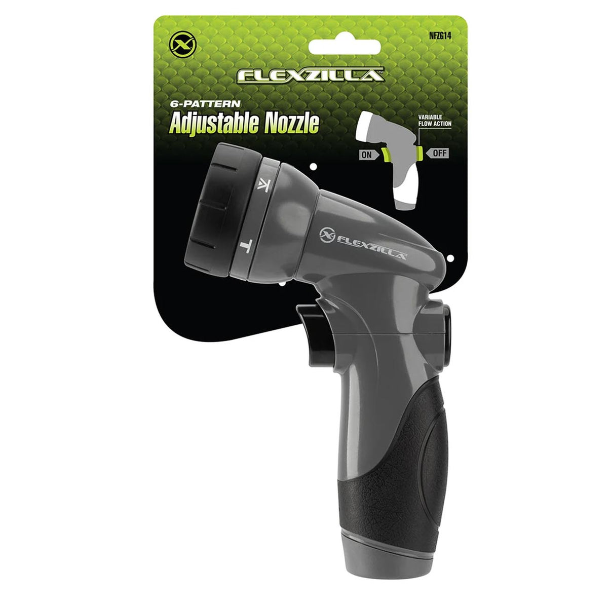 Flexzilla 6-Pattern Adjustable Garden Hose Nozzle