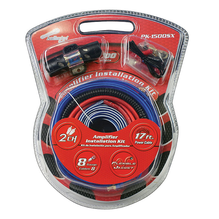 Audiopipe 8 Gauge Amplifier Wiring Kit - 1500 Watts
