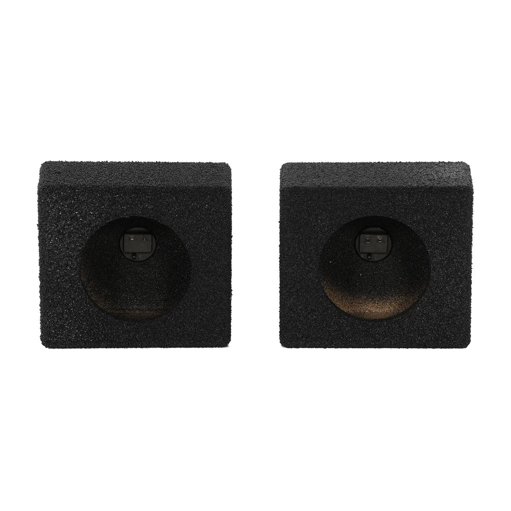 Qpower Empty 6.5" Square Speaker Enclosure Pair QBomb (spray on Black Bedliner Coating)