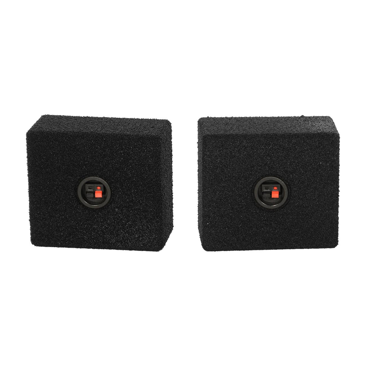 Qpower Empty 6.5" Square Speaker Enclosure Pair QBomb (spray on Black Bedliner Coating)