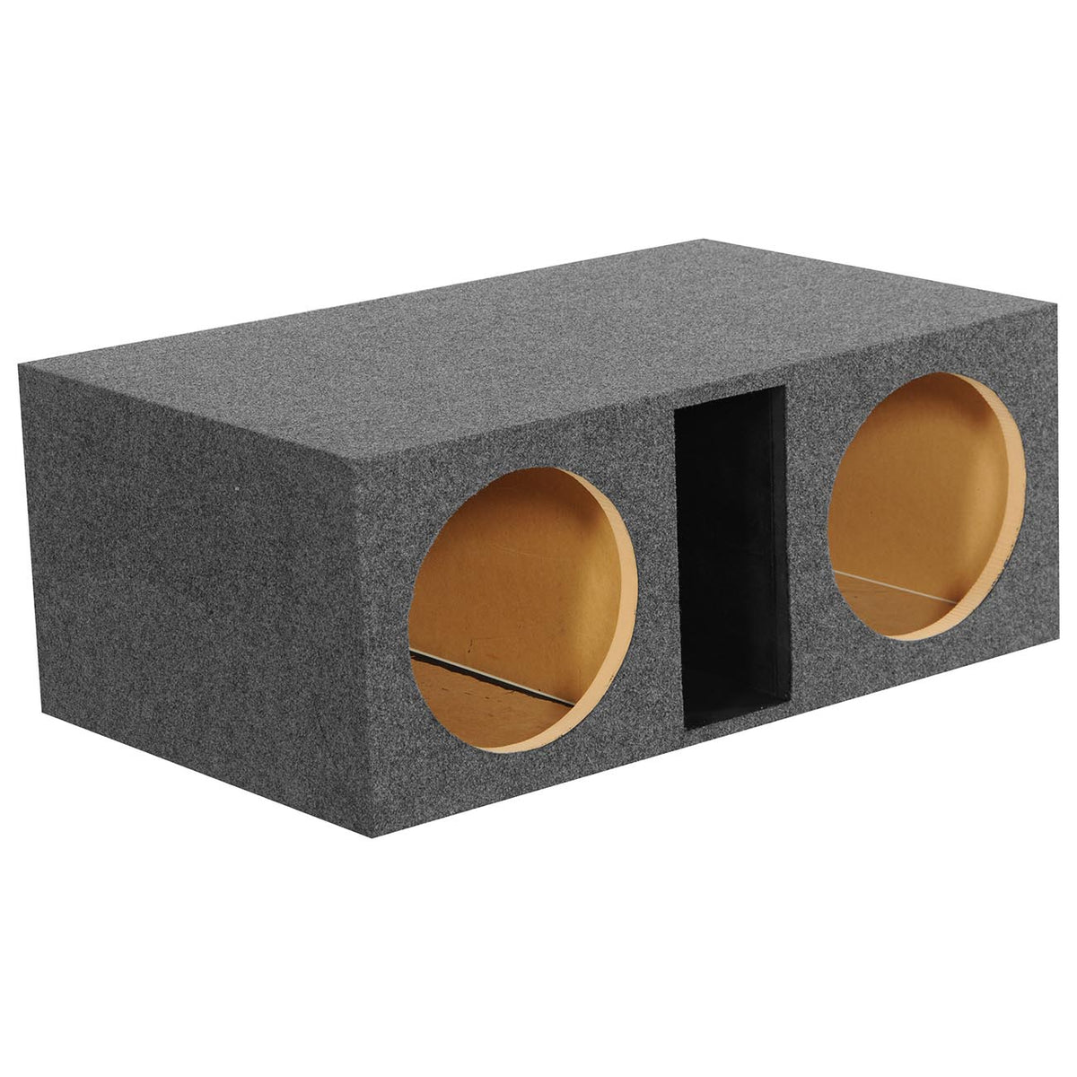 QPower Dual 12″ Large Slot-Ported Heavy-Duty Empty Woofer Box