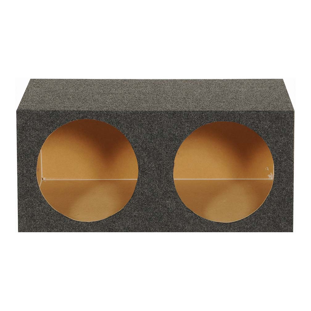 QPower Dual 12″ Sealed Heavy Duty Angled Empty Woofer Box