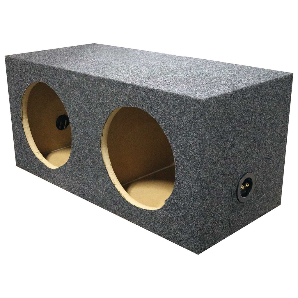 EMPTY WOOFER BOX (2)12" QPOWER SQUARE STYLE; *MSPQ12E*