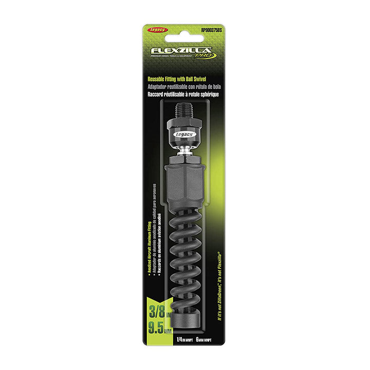 Flexzilla Pro Air Hose Reusable Fitting with Ball Swivel 3/8 in