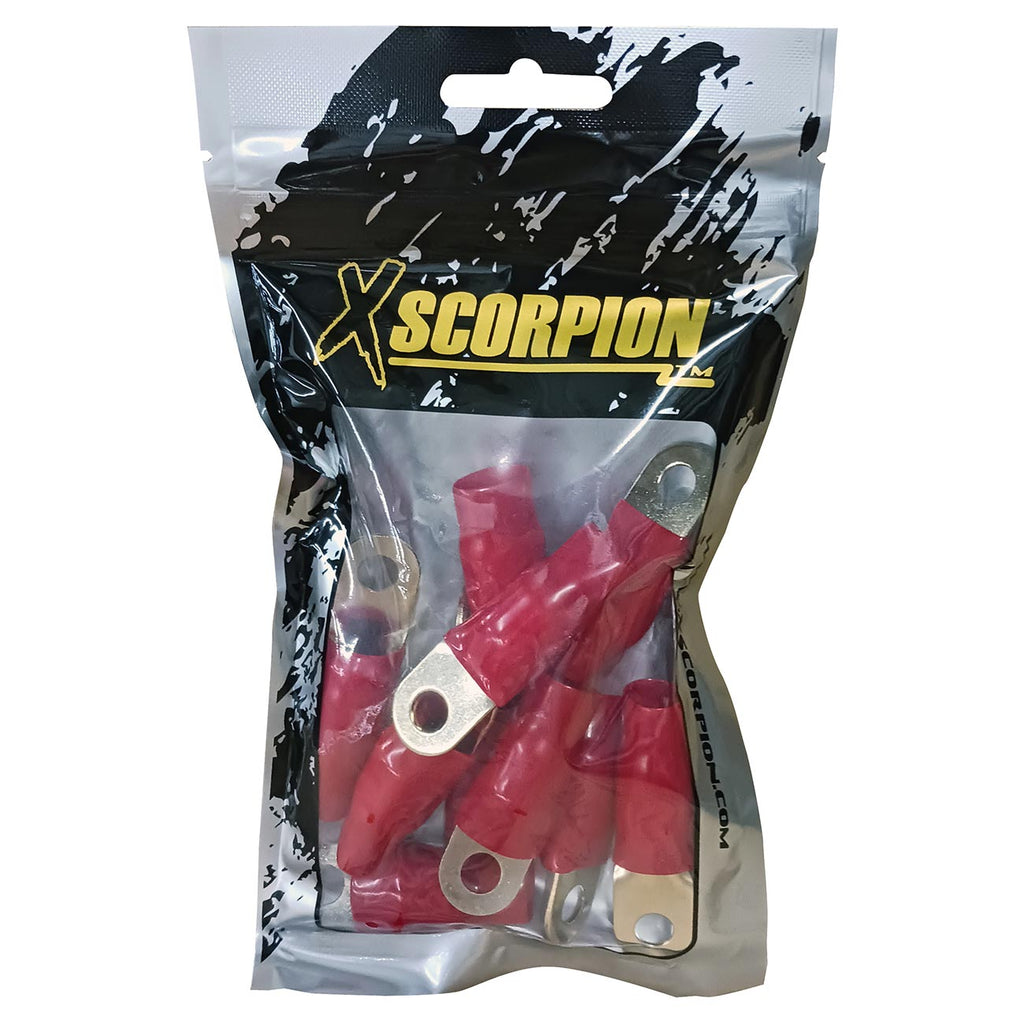 XScorpion Ring Terminal 1/0ga. - Red (10 pack)
