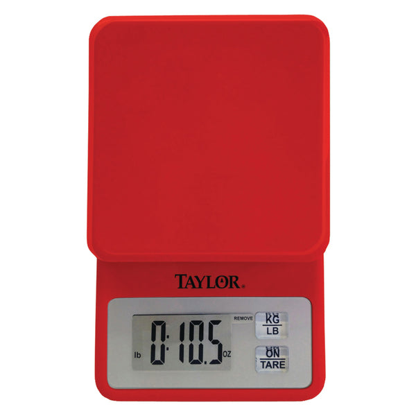 TAYLOR(R) PRECISION PRODUCTS COMPACT KITCHEN SCALE RED