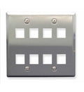 FACEPLATE, STAINLESS STEEL,2-GANG,8-PORT