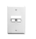 FACEPLATE, ANGLED, 1-GANG, 2-PORT, WHITE