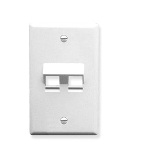 FACEPLATE, ANGLED, 1-GANG, 2-PORT, WHITE