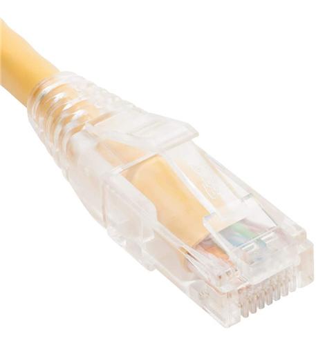 PATCH CORD CAT6 CLEAR BOOT 3' YELLOW