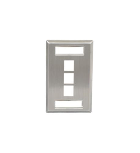 FACEPLATE, ID, STAINLESS, 1-GANG, 3-PORT