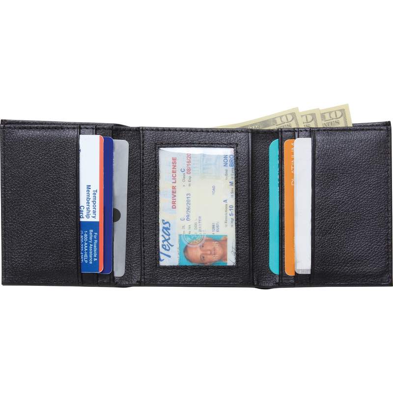 Embassy Men's Solid Genuine Buffalo Leather Tri-Fold Wallet