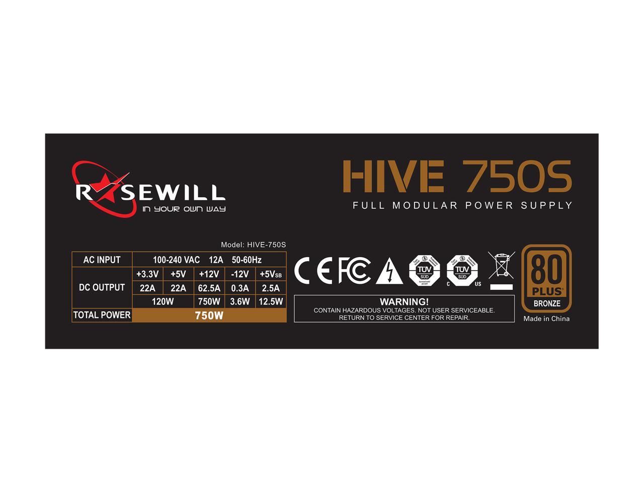 Rosewill PSU ROSEWILL 750W HIVE-750S RT